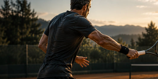 Sportif avec douleur au coude tennis elbow épicondylite — traitement naturel et orthèse — Continum Sport