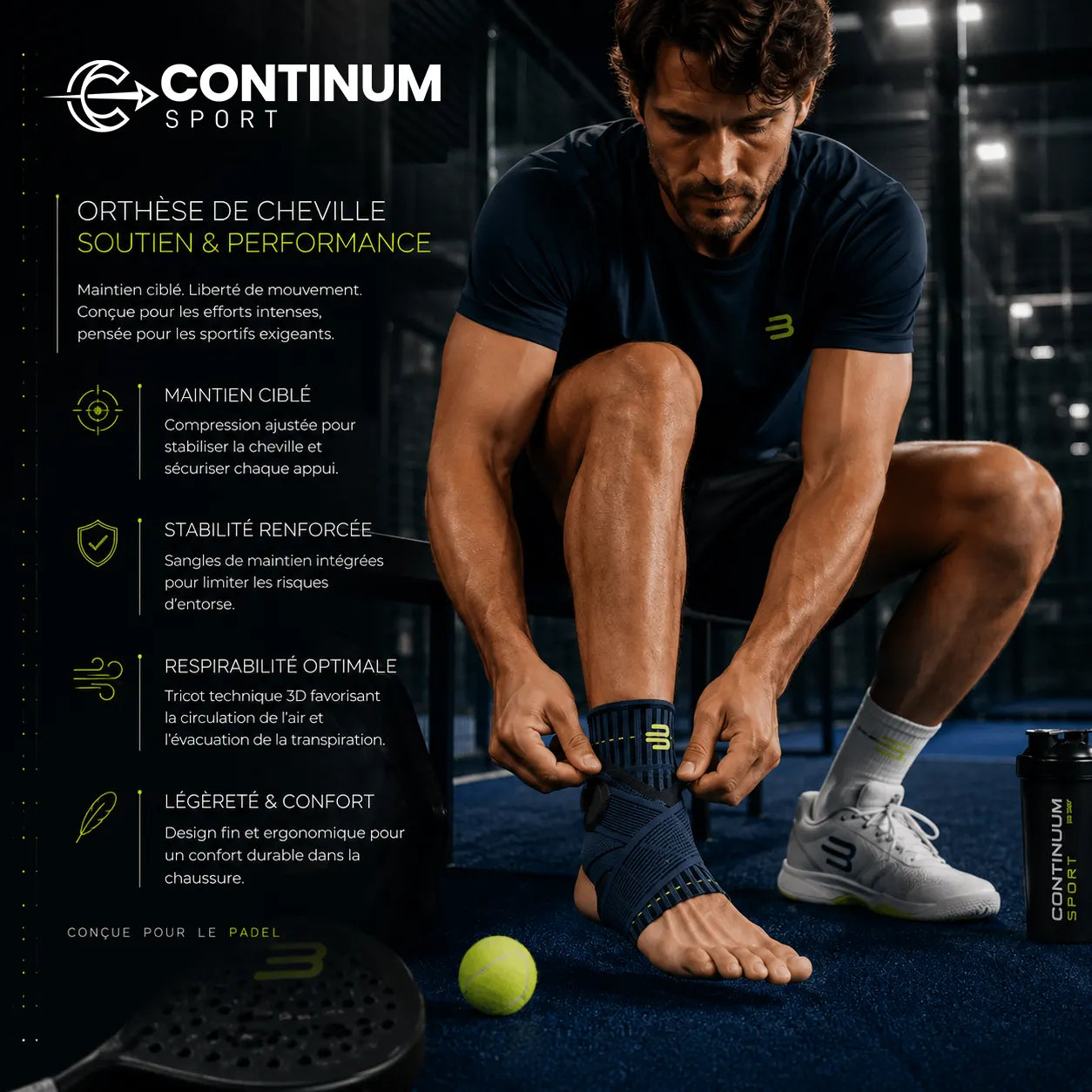 Orthèse de cheville Bauerfeind – stabilisation et prévention entorse pour sportif